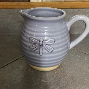 Lavender Dragonfly Ceramic Pitcher